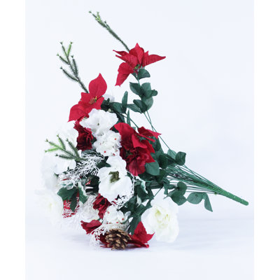 Bouquet de houx, poinsettia, tige et jets