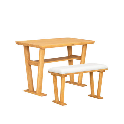 Table de salle à manger extensible moderne en bois d'hévéa massif blanc et naturel