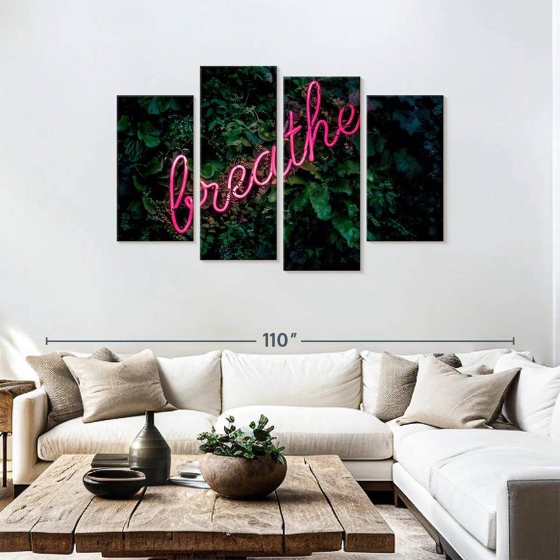 Enseigne néon Tergel Breathe, H 48 po x l 75 po