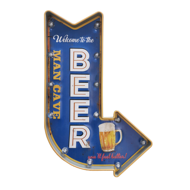 Man Cave Beer Arrow Sign