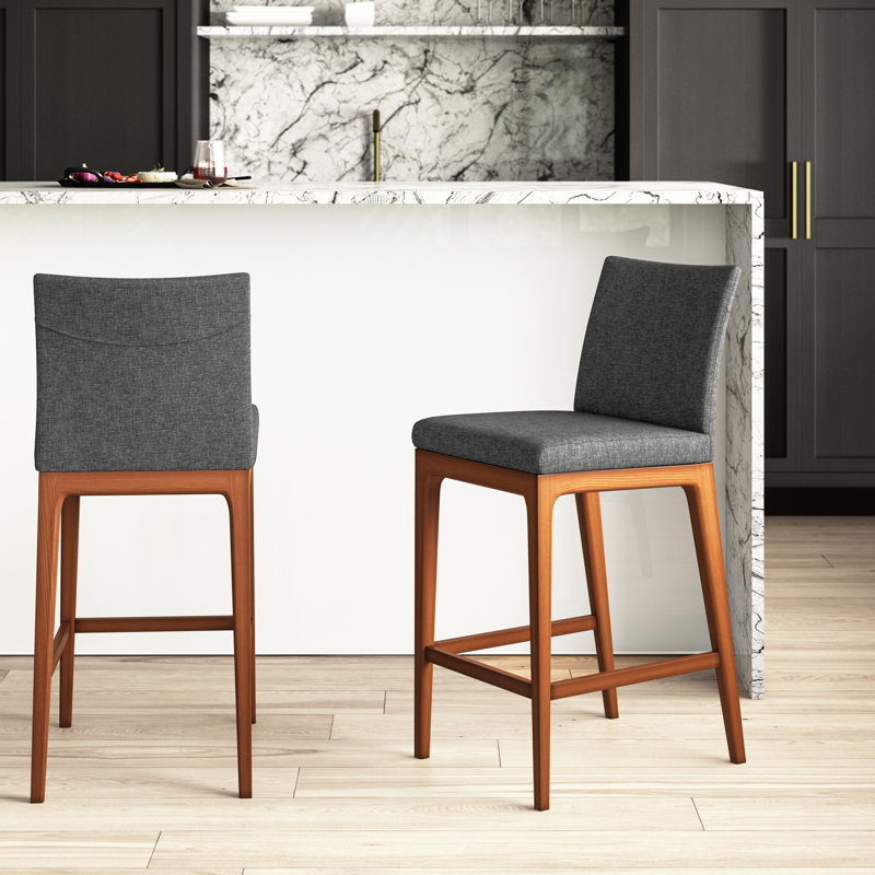 Upholstered Counter Stool with Solid Wood Frame, Night Shade Fabric, Counter Stool (26" Seat Height)