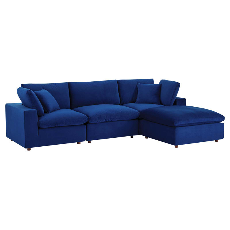 Canapé modulaire réversible en velours Commix, Marine