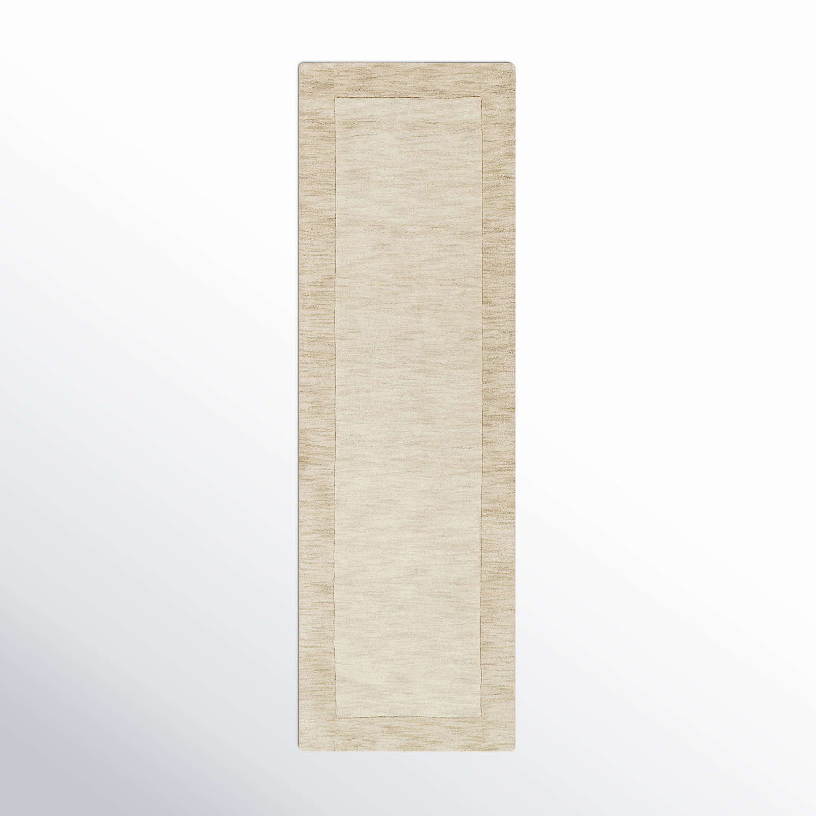 Dolma Beige Cream Hand-Woven Wool Rug, Runner 2'6" x 8'