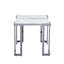 Coralynn 55" Metal End Table for Living Room, Glass Top Sofa Side Table
