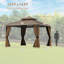 Pavillon de jardin 12 po x 12 pi avec toit en métal galvanisé robuste à double toit-117464520