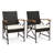 Set Of 2 Patio Wicker Chairs With Soft Zippered Cushion