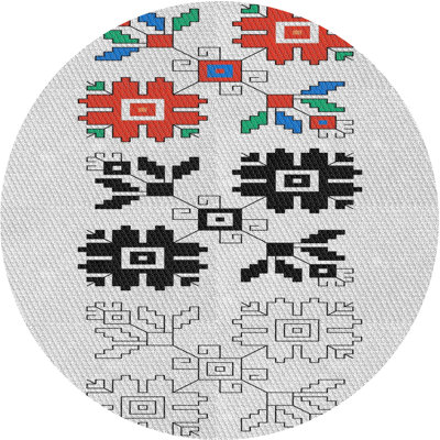 Tapis décoratif à motifs rouge/noir