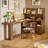 Light-walnut L-Shaped Solid Wood desks-107556330-107556332