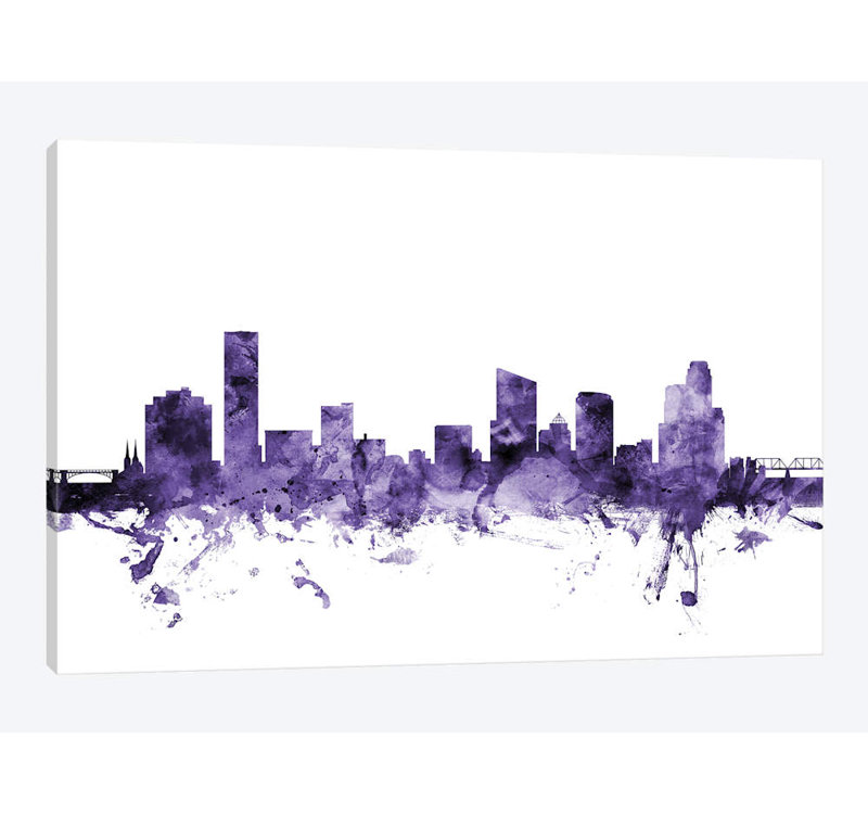 « grand rapids, michigan horizon » par michael tompsett, impression sur toile tendue, H 18 po x l 26 po x P 1,5 po