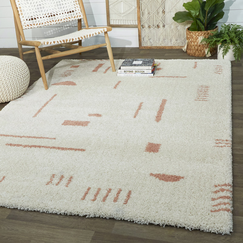 Tapis géométrique à poils longs Morin, Rectangle 4 pi 4 po x 6 pi