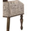 Chaise de salle à manger avec accoudoirs en bois flotté - garniture cloutée robuste, dossier à imprimé de script charmant, finition rustique en microfibre avec tête et confortable