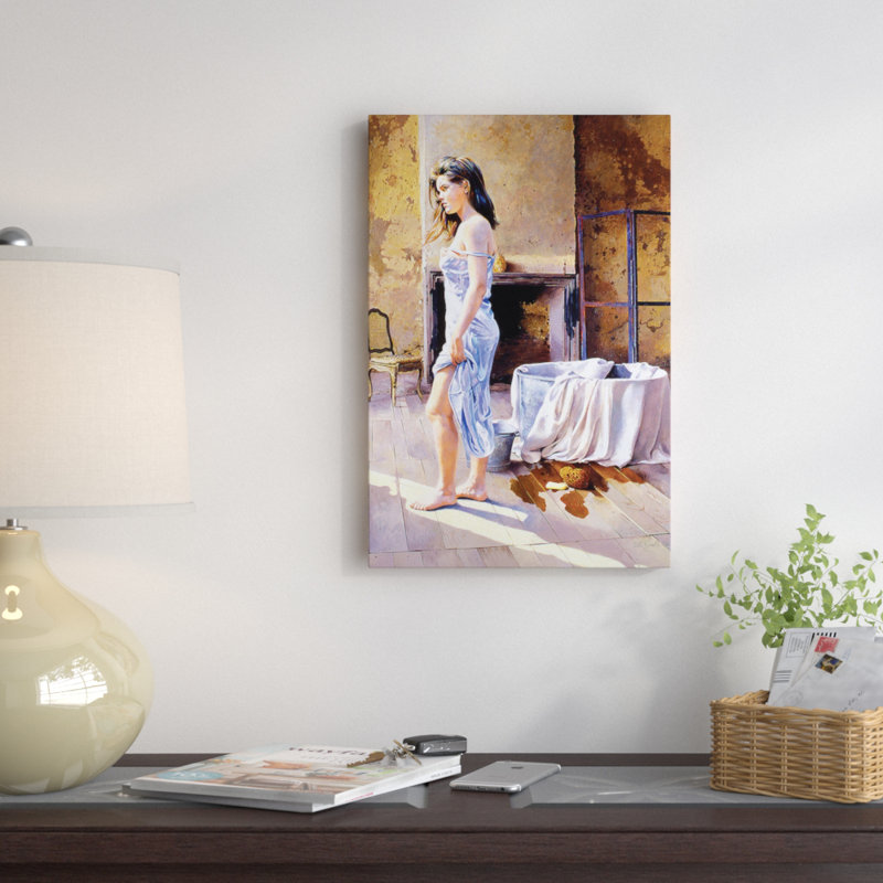 « elisa e la tinozza », reproduction d’art sur toile tendue, H 18 po x l 12 po x P 1,5 po, Toile tendue, Pas de tapis