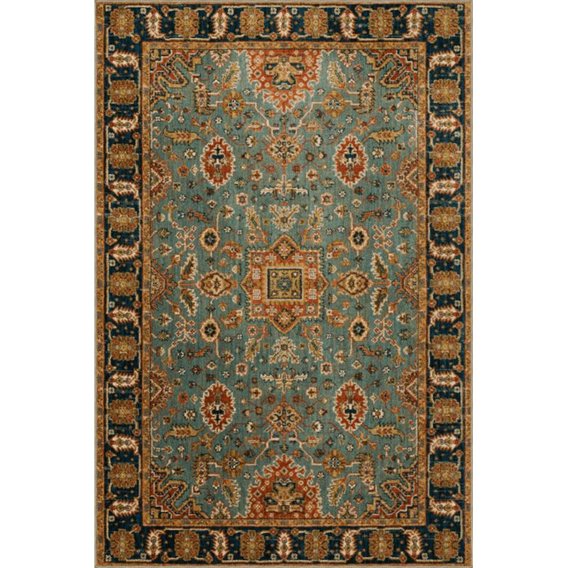 Tapis décoratif lavable à la machine bleu clair, Sous-tapis rectangulaire de 3 pi 3 po x 4 pi 11 po