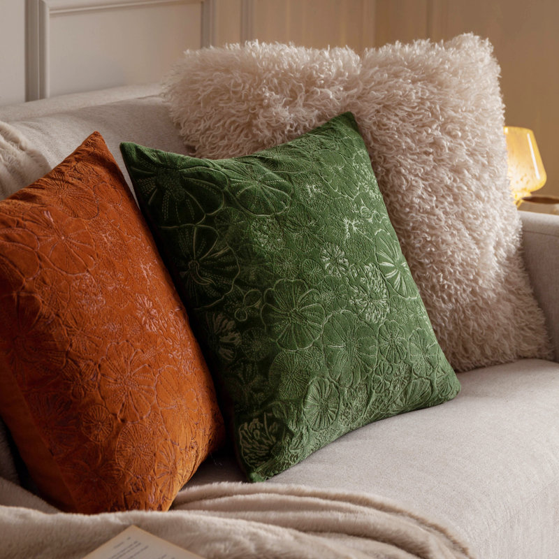Picking Patch Green Square Throw Cushion