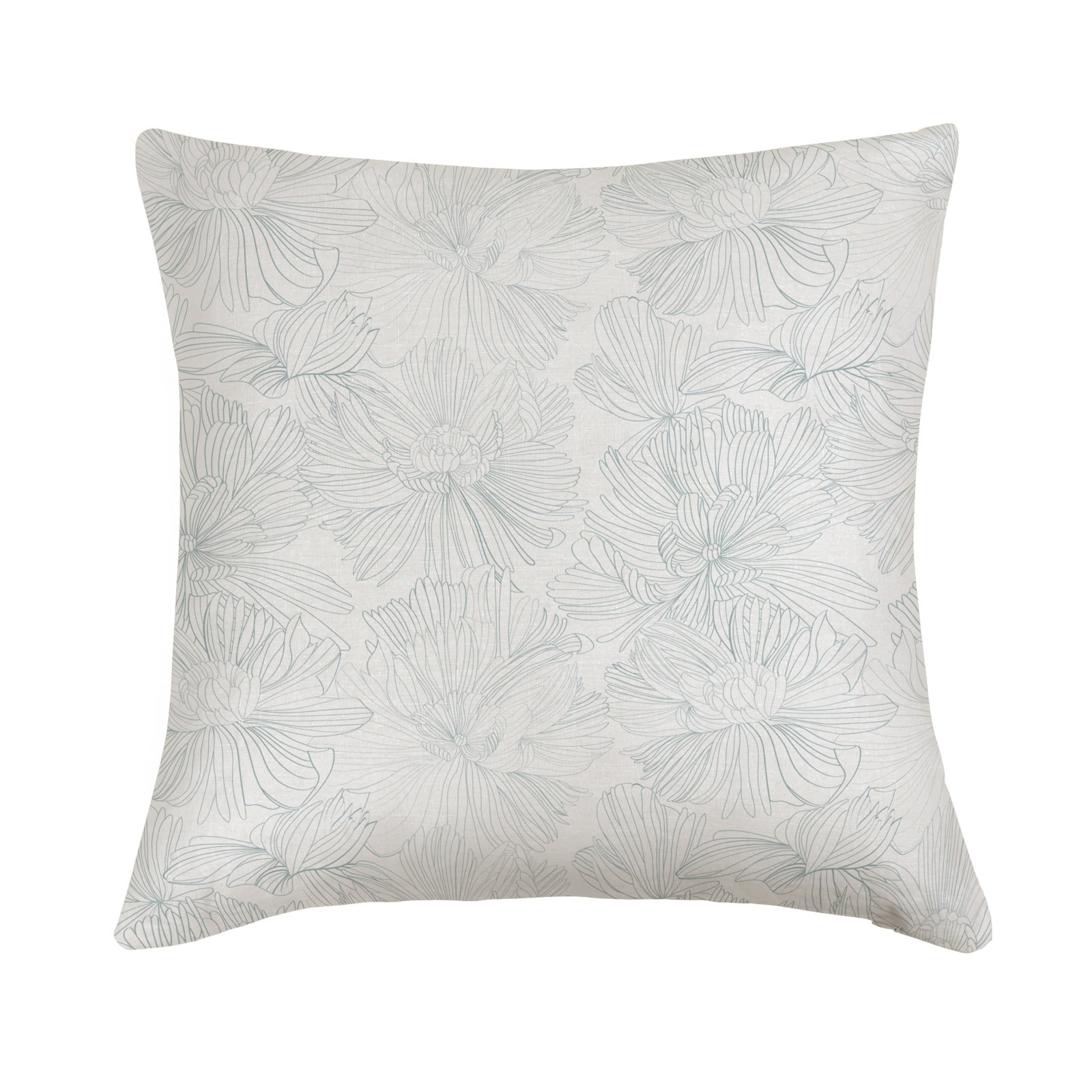 20" X 20" French Linen Throw Pillow, Cream & Wave Floral