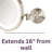 Jerdon 9.5" Lighted Wall Mount Magnified Makeup Mirror, Plug In-98208935