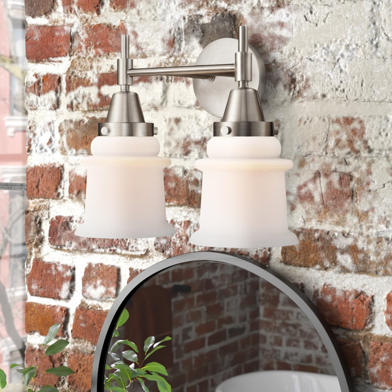 Gayle 2 - Light Dimmable Vanity Light, Satin Nickel, Matte White, 4 Watt Vintage LED Bulb