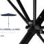 Parasol de patio bleu rectangulaire de 6,5 pi x 10 pi, parasol de table d'extérieur avec manivelle pratique, inclinaison à bouton-poussoir et plus de 50 fonctions de protection et de protection