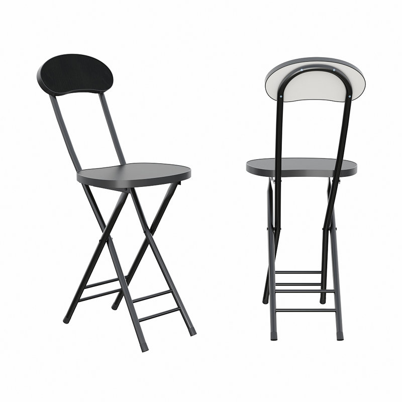 74cm H Low Back Folding Stacking Accent, Black