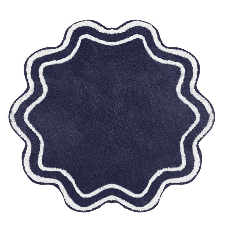 Tapis pour salle de bain Dobrinka, Marine, 30 po (rond)