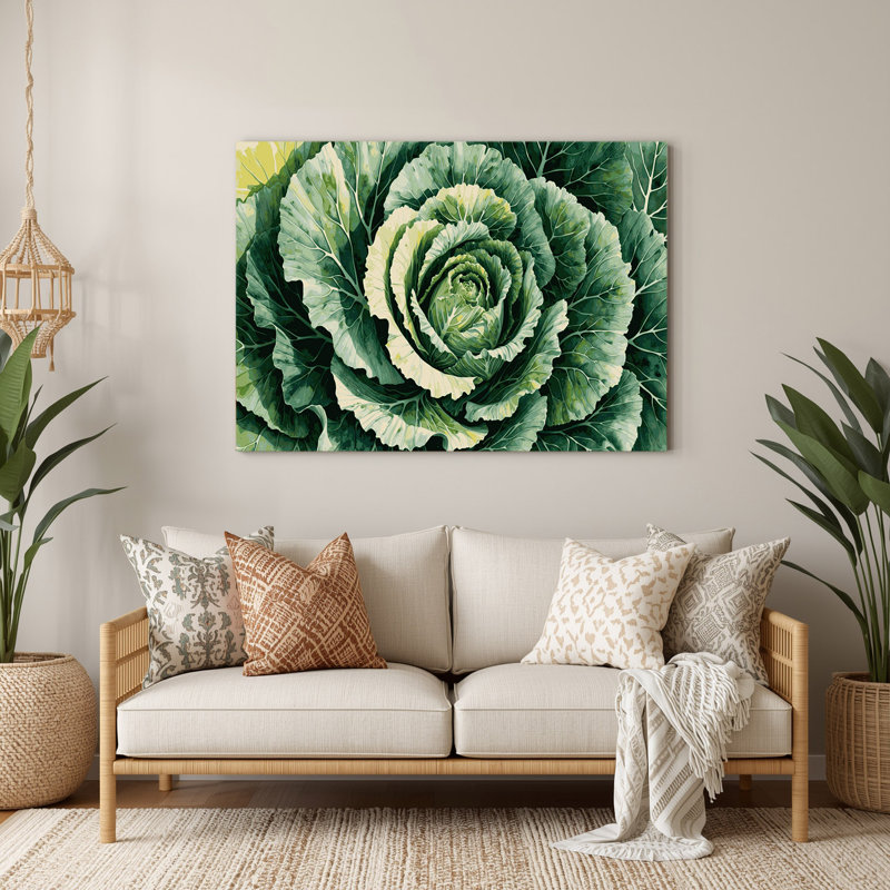 Légumes, chou vert, art mural en métal vert, H 11 po x l 14 po