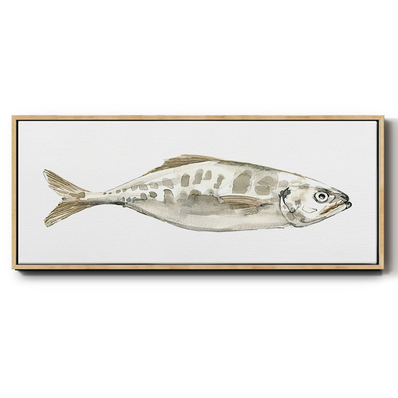 Silver Fish II- Framed Canvas, 20" H x 50" W