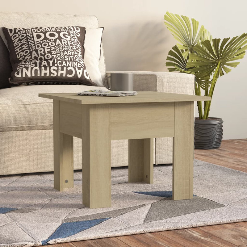 Table de bout en bois d'ingénierie, Gris clair, 21,7 po x 21,7 po x 16,5 po