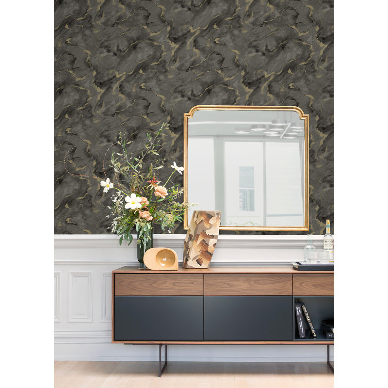 Metallic Wallpaper Roll, Charcoal