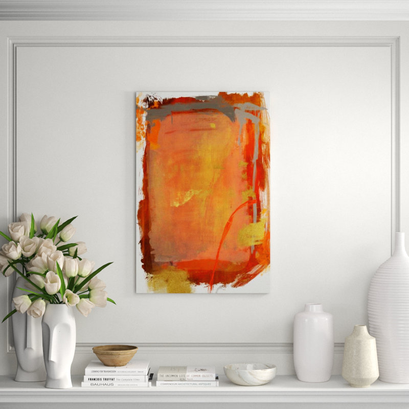 Persimmon Splash Painting by Mari Urasawa, Gild Gold, 36" H x 24" W