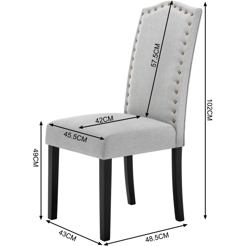 Morgandale 49cm H Upholstered Parsons Chair, Light Grey