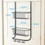 Serviteur de douche à 2 niveaux au-dessus de la porte - Organisateur suspendu en métal réglable avec 6 crochets, tablette de rangement peu encombrante pour la salle de bain, la chambre à coucher, le garde-manger et le placard-939522101