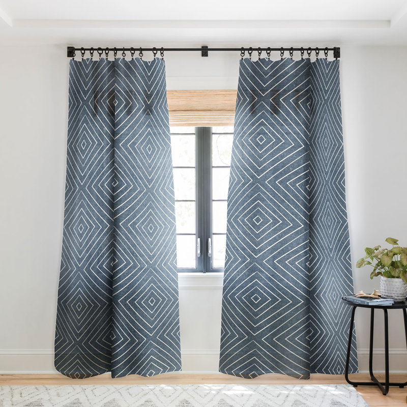 Sheer Curtain Pair, 50" W x 108" L, Dark Blue