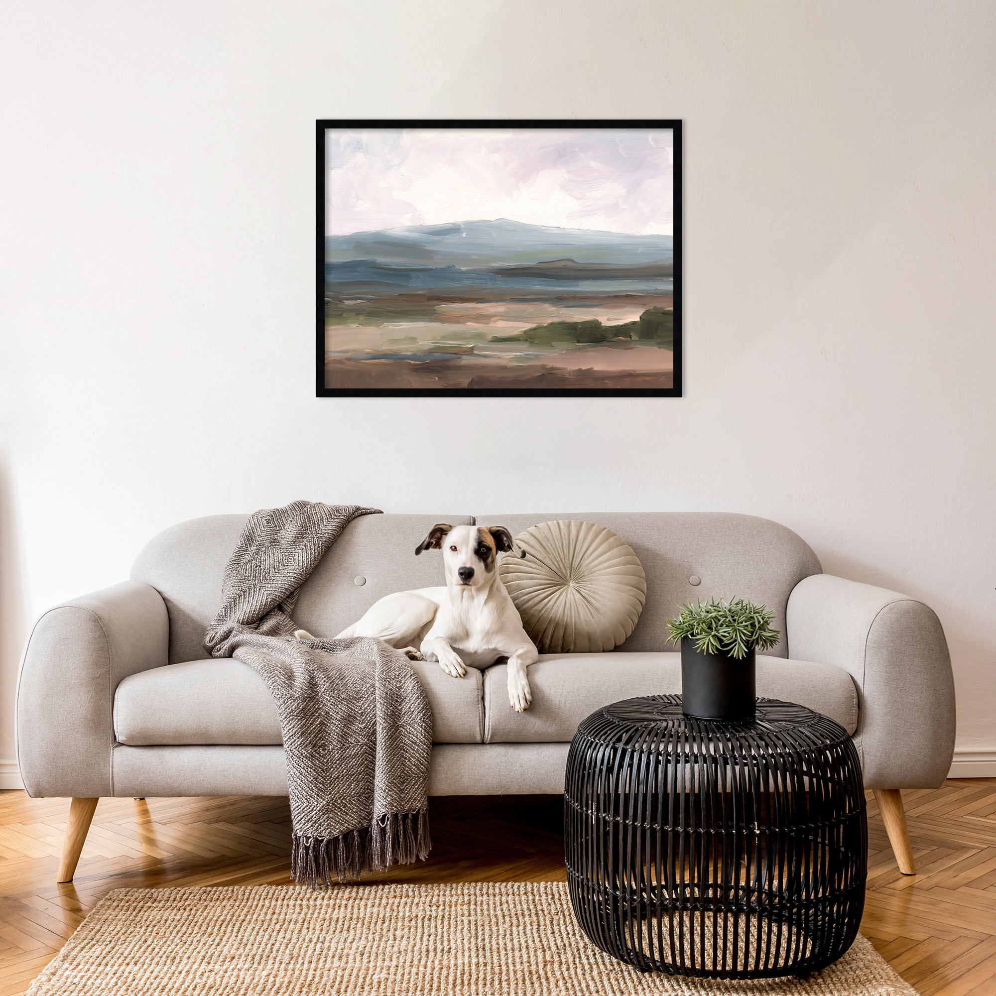 Serene Mountain Study II by Ethan Harper Wood Framed Wall Art Print, 25" H x 33" W, Black