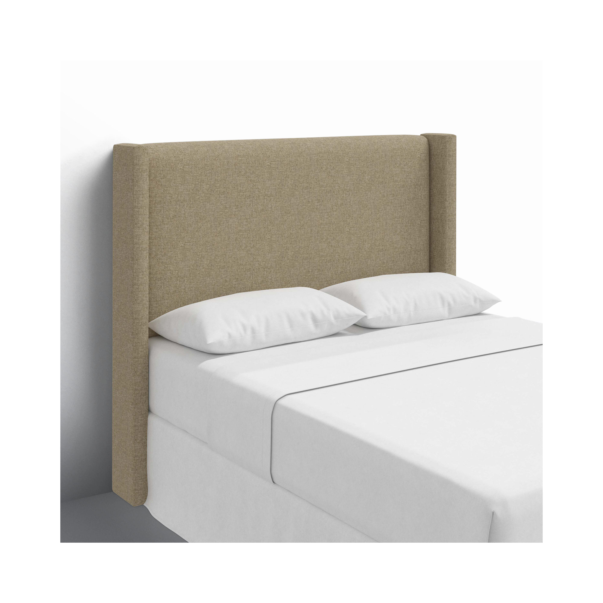 Hanson Upholstered Headboard, Zuma Natural Textured Linen, Full