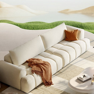 Coussin modulaire beige en polyester