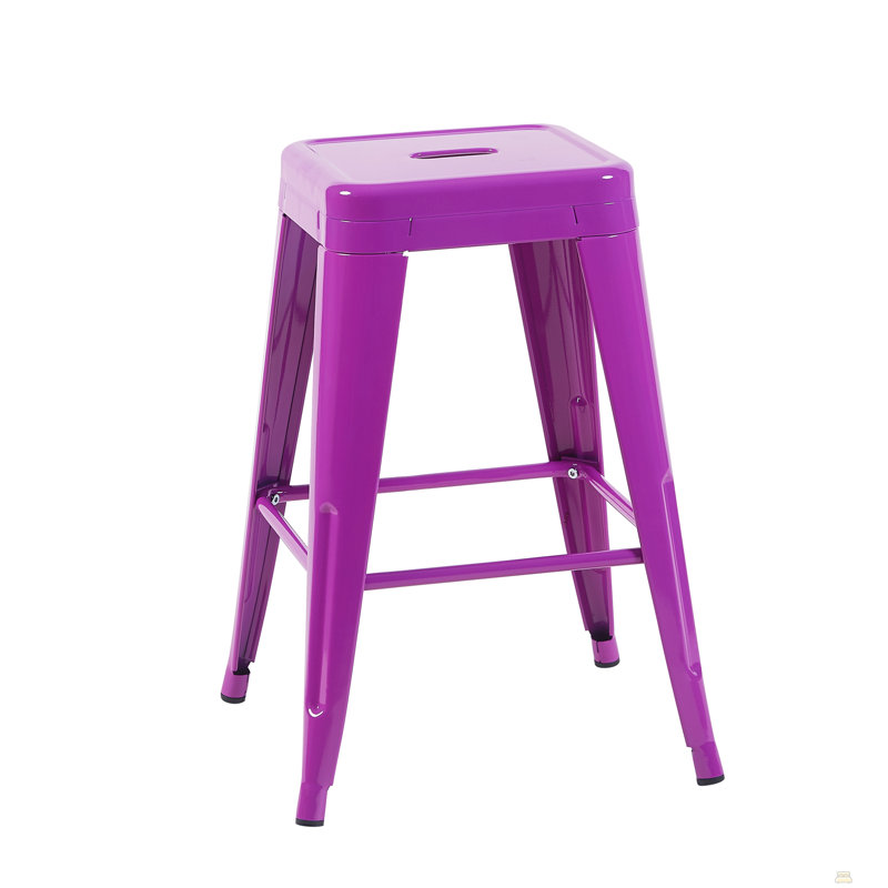 Tabouret à hauteur de comptoir 24 po, tabourets de bar en métal sans dossier, ensemble de 4, non empilable, amovible et facile à assembler
