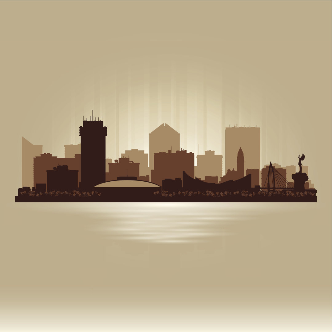 Wichita City Silhouette von Yurkaimmortal - Grafik auf Leinwand