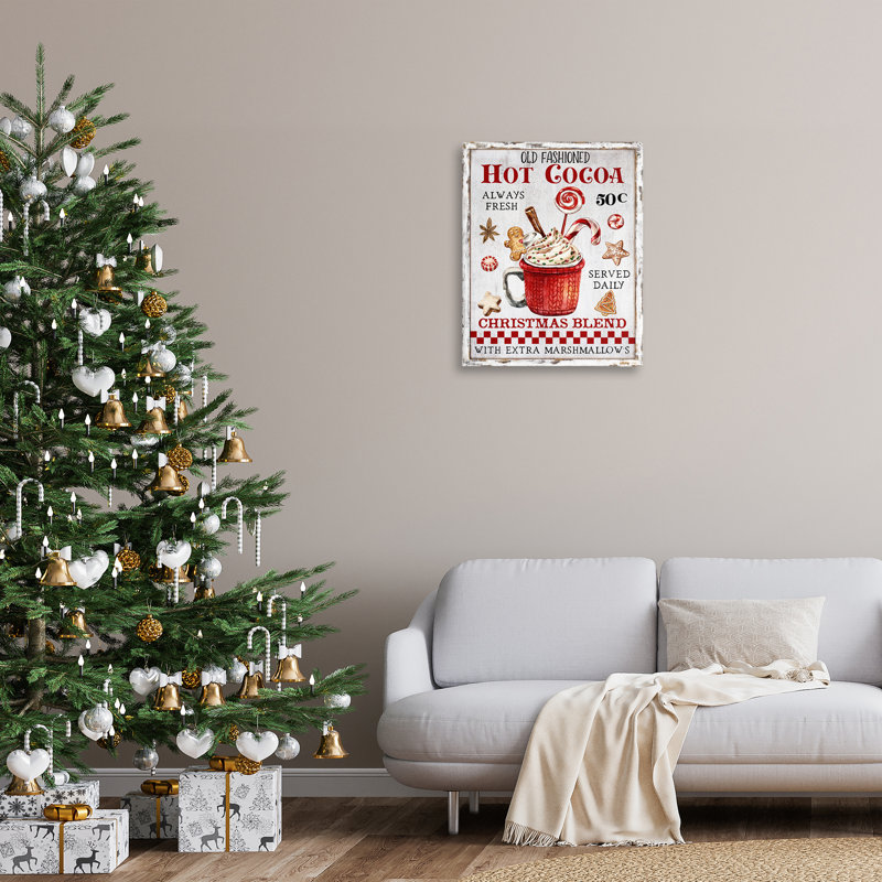 Art mural rétro sur toile de cacao chaud par Creatif Belle, H 30 po x l 30 po