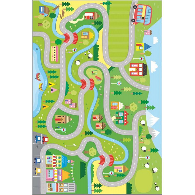 Snavely Cotton Green/Grey/Blue Rug, Rectangle 180 x 280cm