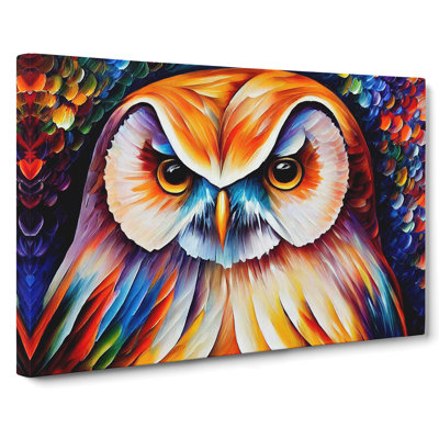 Owl Painting Vol.5 Abstract - Wrapped Canvas