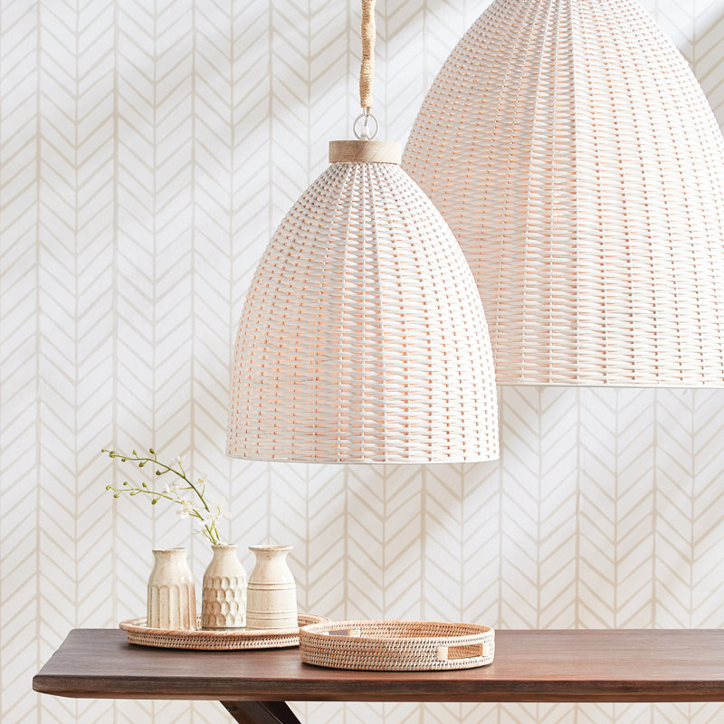 1 - Light Pendant, White, 92" H x 30" W  x 30" D