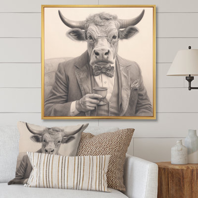 " Cow Having A Drink I "