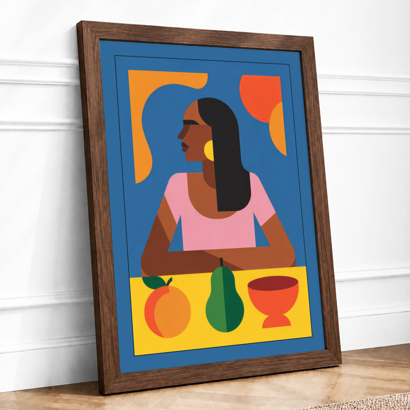 Split-Tone Portrait Modern - Framed Print, A2 - 59.4 x 42.0 cm, Walnut