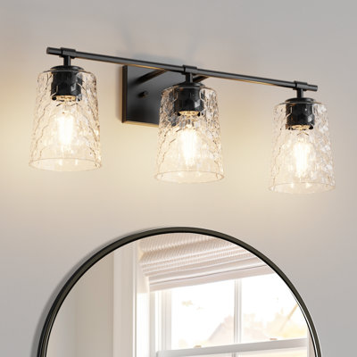 3 - Light Vanity Light With Clear Glass Shade