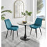 Marble Effect Round Dining Table and 2 Upholstered Dining Chairs