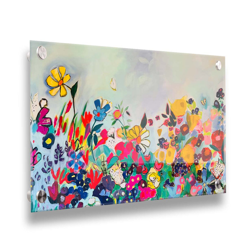 Jardin floral V par JD Studio, Sans cadre en plastique / acrylique, Pas de tapis, H 16 po x l 24 po