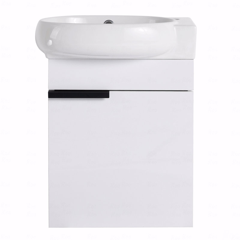 Meuble-lavabo à fermeture en douceur avec lavabo, Blanc