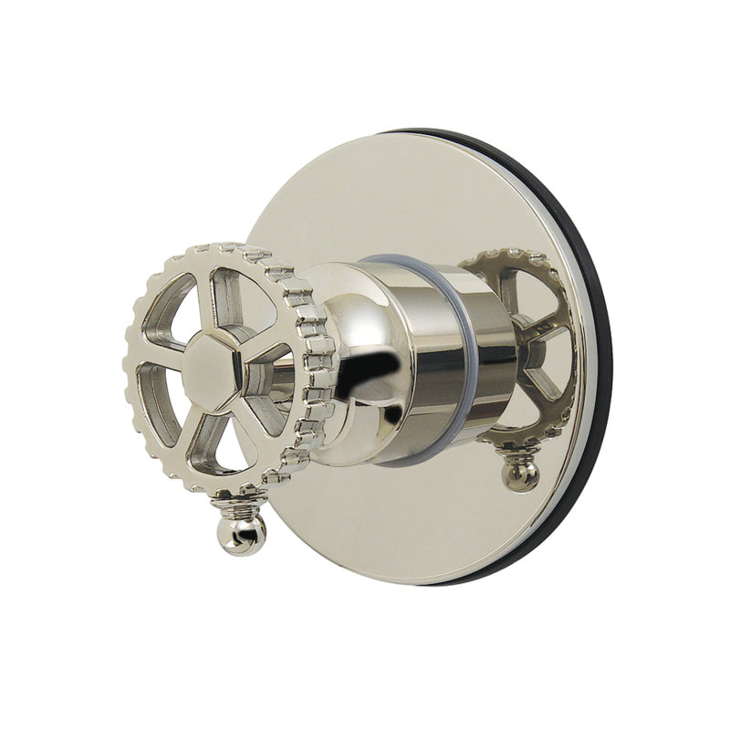 Kingston Brass Fuller Single-Handle Wall Mount Six-Way Diverter Valve with Trim Kit, Polished Nickel