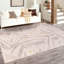 Tapis moderne / abstrait crème lavable à la machine antidérapant
