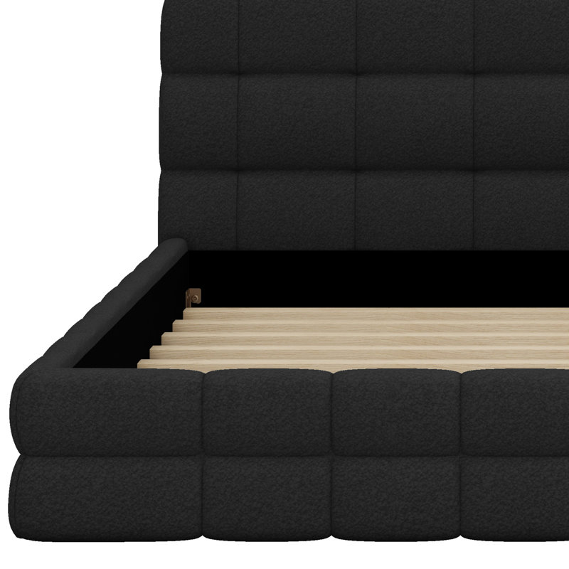 Upholstered Platform Bed, Black